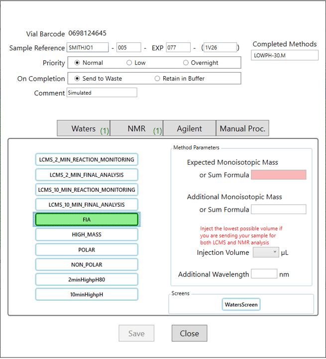 Client - edit vial