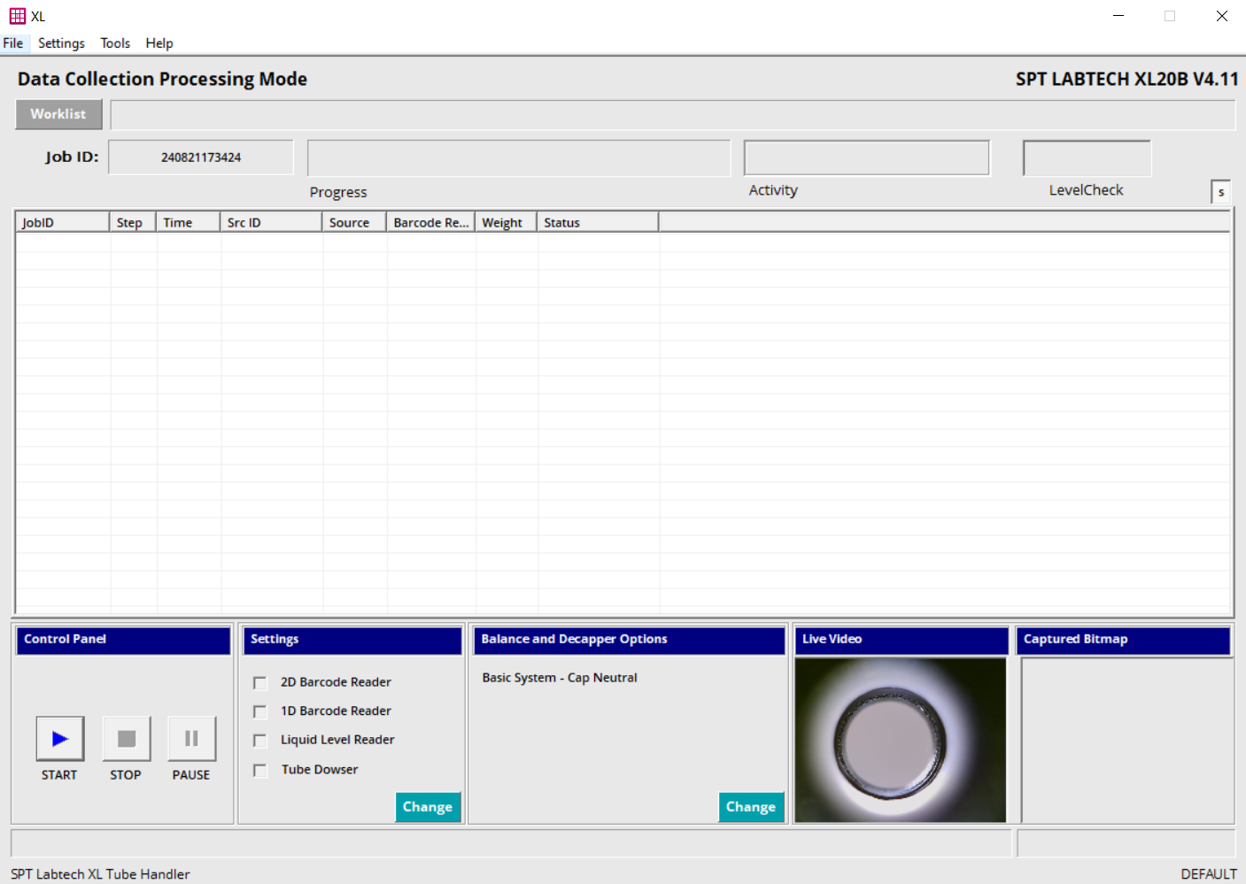 Software functions - Data Collection Mode