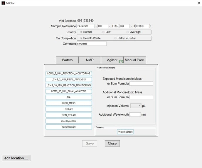 Director - edit vial data