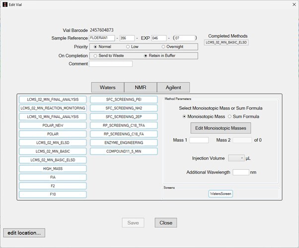 Director edit vial data