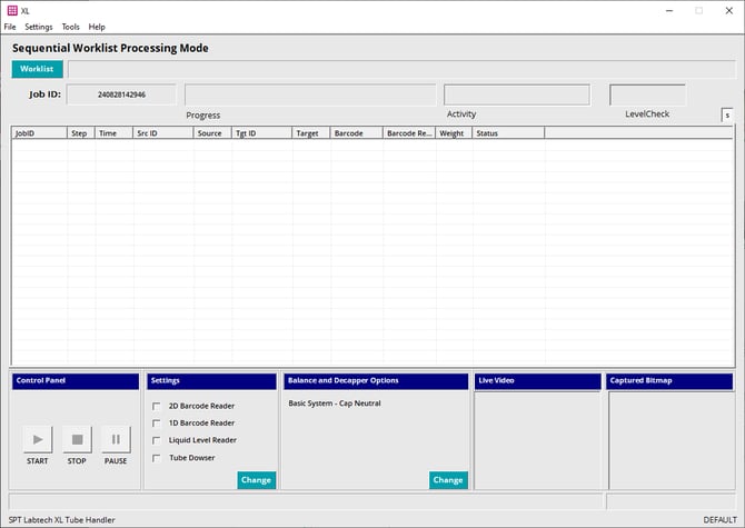 Main screen worklist