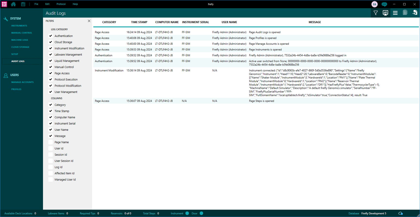 System - 11.7 - Audit Logs