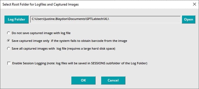 log file settings