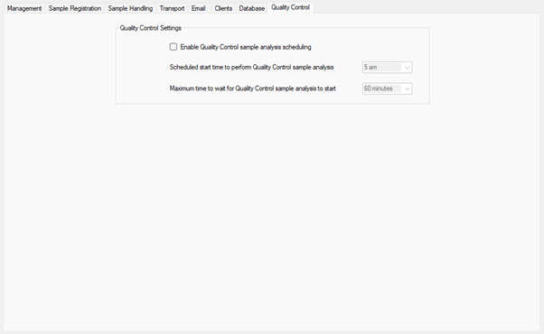 quality control settings