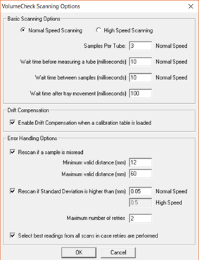 Advanced operations - Scanning options