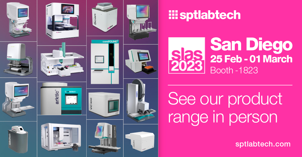 SPT Labtech exhibiting at SLAS San Diego 2023